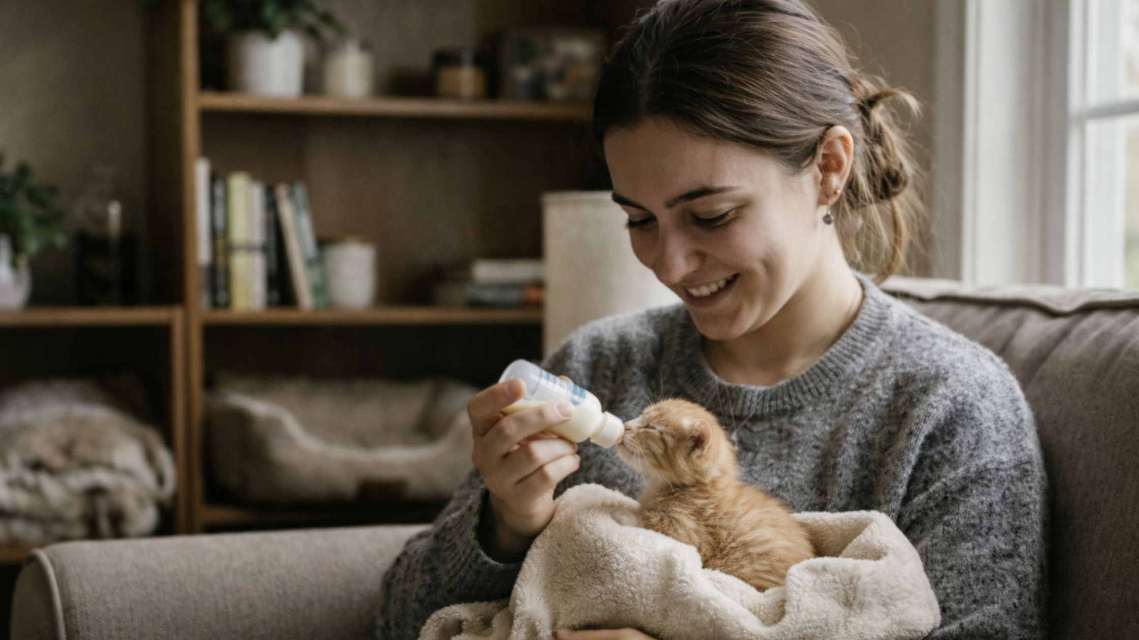 Humana dandole leche a un bebe en su biberon